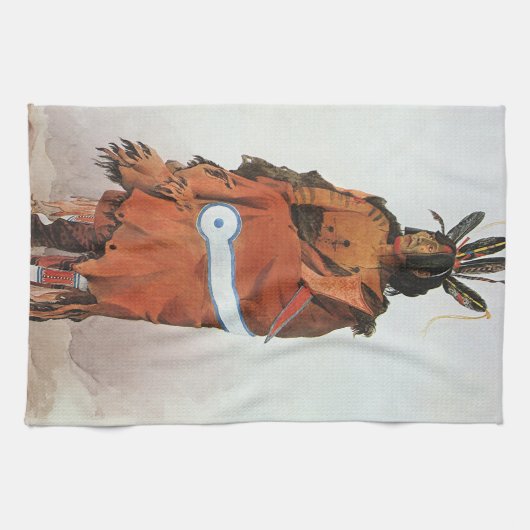 Pachtuwa-Chta, Arikara Warrior Portrait van Bodmer Theedoek (Horizontaal)