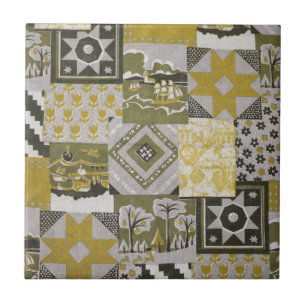 Pachwork Quilt Ceramic Tegel Tegeltje