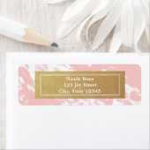Pachy Pink & Faux Gold Chic Moderne Adresetiketten Etiket (Insitu)