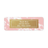 Pachy Pink & Faux Gold Chic Moderne Adresetiketten Etiket (Voorkant)