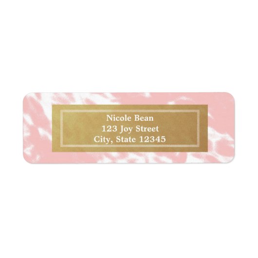 Pachy Pink & Faux Gold Chic Moderne Adresetiketten Etiket (Voorkant)