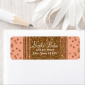 Pachy Pink & Gold Confetti Glamour Adresetiketten Etiket (Insitu)