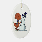 Pachycephalosaurus en Snowman Ornament (Rechts)