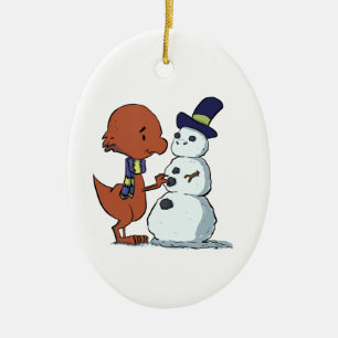 Pachycephalosaurus en Snowman Ornament