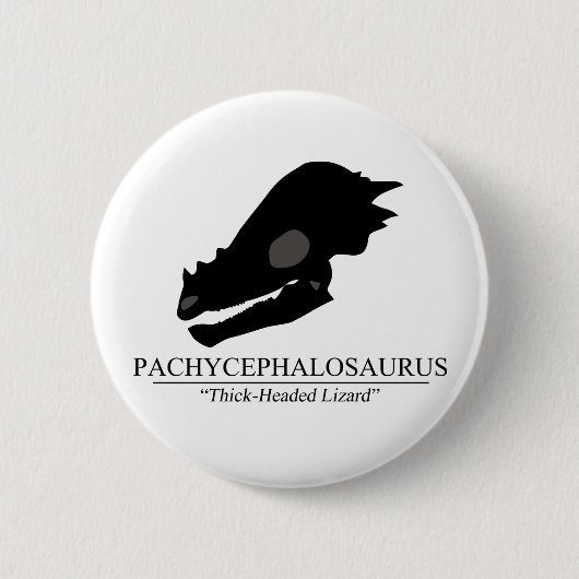Pachycephalosaurus Ronde Button 5,7 Cm (Voorkant)