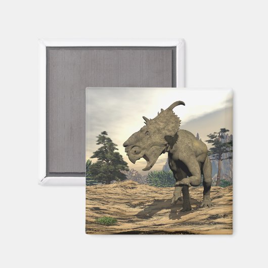 Pachyrhinosaurus dinosaur roaring - 3D rendering Magneet (Voorkant / Achterkant)