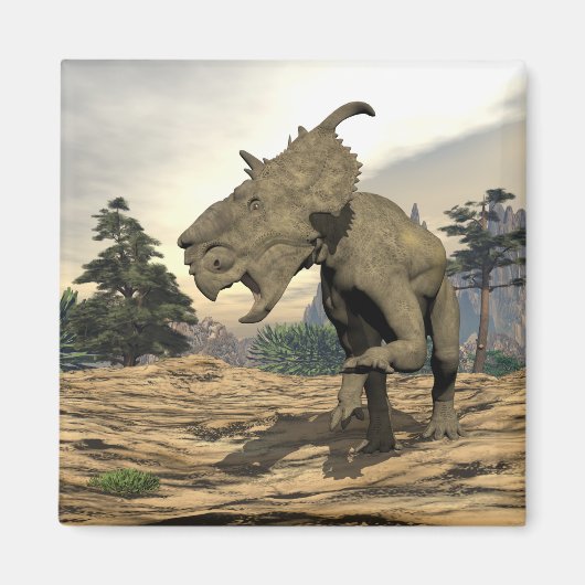 Pachyrhinosaurus dinosaur roaring - 3D rendering Magneet (Voorkant)