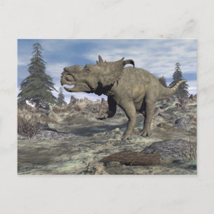 Pachyrhinosaurus dinosaurus lopen - 3D renderen Briefkaart