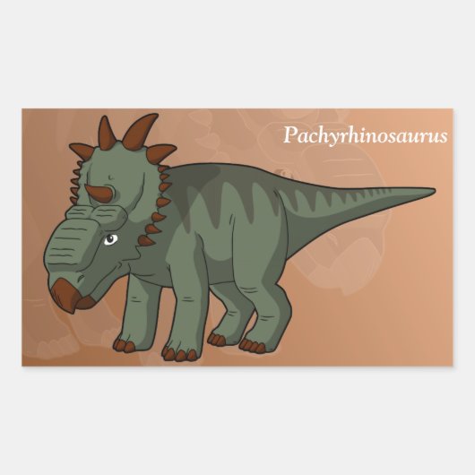 Pachyrhinosaurus dinosaurus rechthoekige sticker (Voorkant)