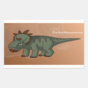Pachyrhinosaurus dinosaurus rechthoekige sticker