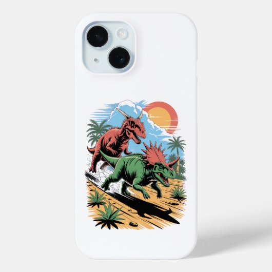 Pachyrhinosaurus racet langs een Carnotaurus Case-Mate iPhone Case (Achterkant)