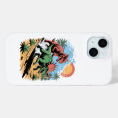 Pachyrhinosaurus racet langs een Carnotaurus Case-Mate iPhone Case (Achterkant (horizontaal))