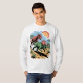 Pachyrhinosaurus racet langs een Carnotaurus T-shirt (Voorkant volledig)