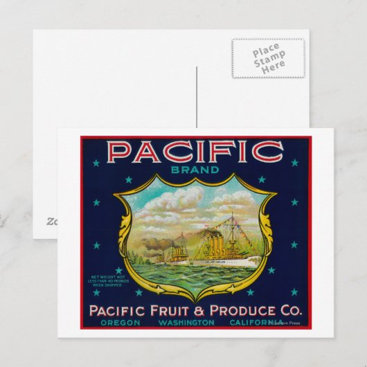 Pacific Apple Crate Label Briefkaart (Voorkant / Achterkant)