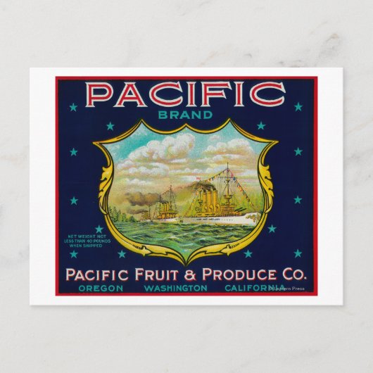 Pacific Apple Crate Label Briefkaart (Voorkant)