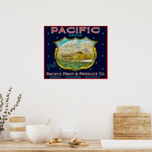 Pacific Apple Crate Label Poster (Keuken)