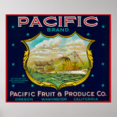 Pacific Apple Crate Label Poster (Voorkant)