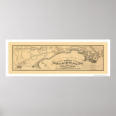 Pacific & Atlantic Railroad Map 1851 Poster (Voorkant)
