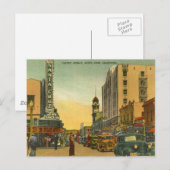 Pacific Ave. Santa Cruz California, jaren 1940 Briefkaart (Voorkant / Achterkant)