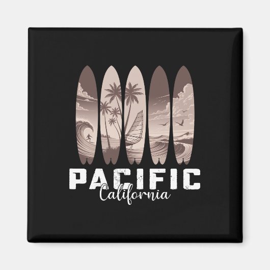 Pacific Beach California Surfplank Mannen Vrouwen Magneet (Voorkant)