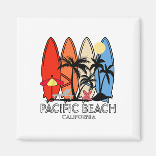 Pacific Beach Californië Retro Surfplank Vintage Magneet