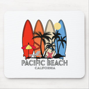 Pacific Beach Californië Retro Surfplank Vintage Muismat
