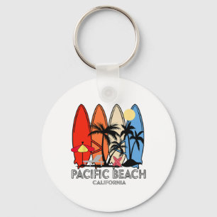 Pacific Beach Californië Retro Surfplank Vintage  Sleutelhanger