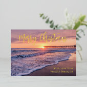 Pacific Beach Ocean Pier Sunset San Diego Folie Feestdagenkaart (Staand Voorkant)