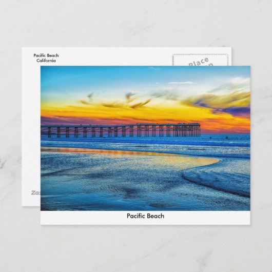 Pacific Beach Pier Post Card Briefkaart (Voorkant / Achterkant)