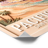 Pacific Beach San Diego 3D Textuur Surfing Reizen Poster (Hoek)