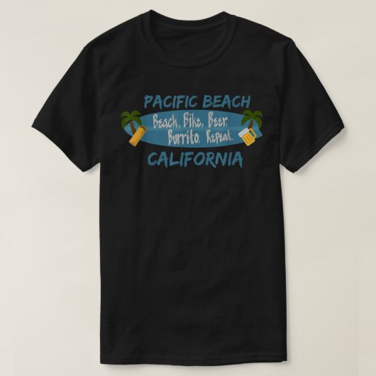 Pacific Beach San Diego California Surf 92109 PB T-shirt (Design voorkant)