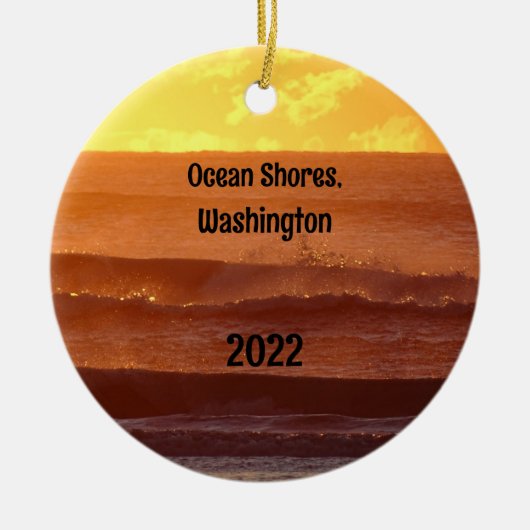 Pacific Beach Sunset Photo Ceramic Ornament (Voorkant)