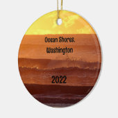 Pacific Beach Sunset Photo Ceramic Ornament (Links)