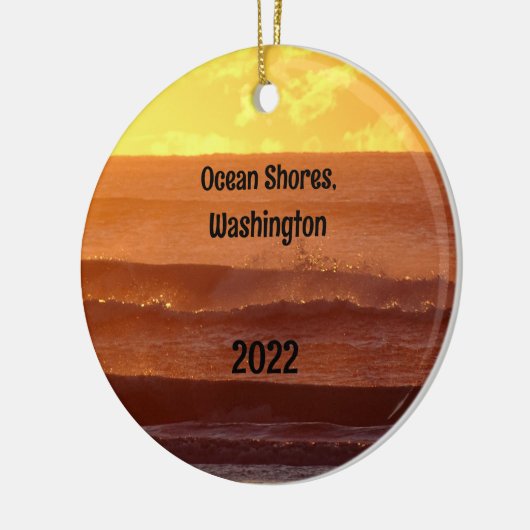 Pacific Beach Sunset Photo Ceramic Ornament (Links)
