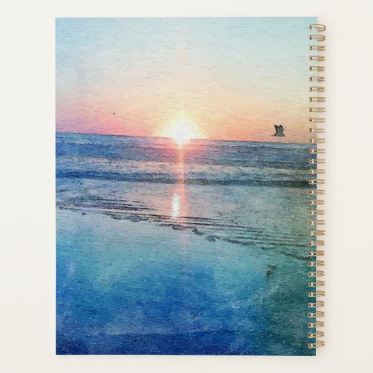 Pacific Beach Sunset Waterverf Planner (Achterkant)