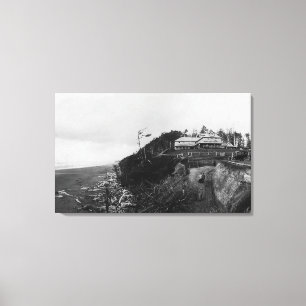 Pacific Beach, WA - Pacific Beach Hotel and Old Canvas Afdruk