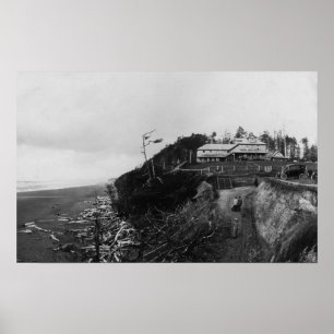 Pacific Beach, WA - Pacific Beach Hotel and Old Poster
