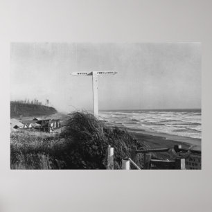 Pacific Beach, WA - Sign Miles to China Poster