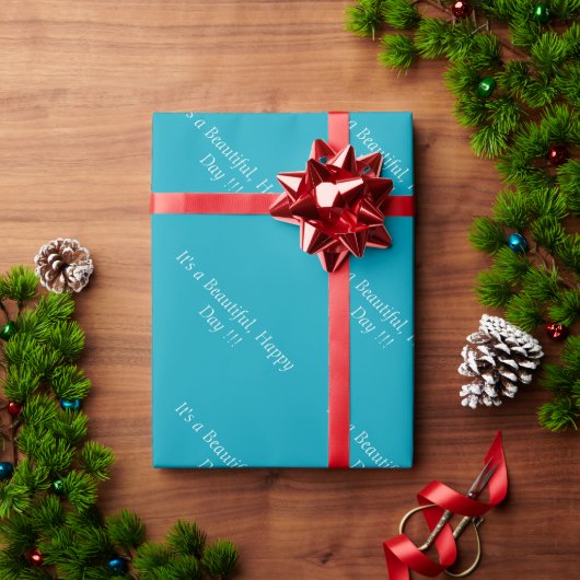 Pacific Blue 00A1B9 - Aangepast bericht of leeg Cadeaupapier (Feestdagen Geschenken)