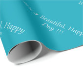 Pacific Blue 00A1B9 - Aangepast bericht of leeg Cadeaupapier (Rol Hoek)