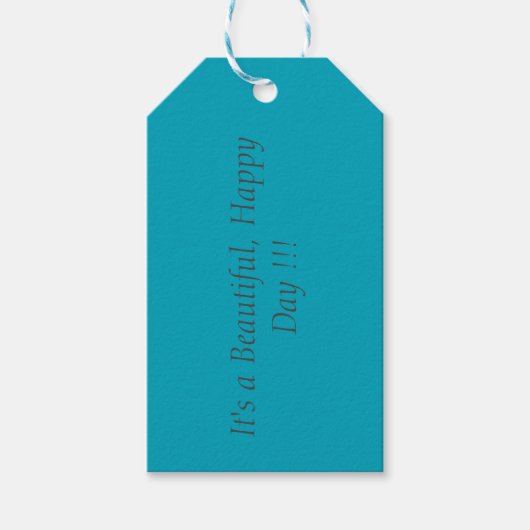 Pacific Blue 00A1B9 Color - Custom Message Cadeaulabel (Voorkant)