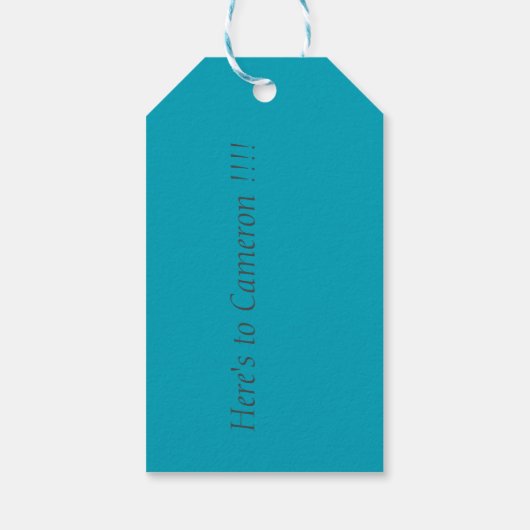 Pacific Blue 00A1B9 Color - Custom Message Cadeaulabel (Achterkant)