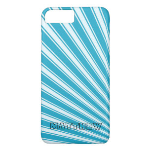 Pacific Blue Color Stripe Funky Pattern Case-Mate iPhone Case