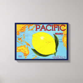 Pacific Brand Verpakt door Johnston Fruit Co 1917 Canvas Afdruk