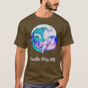 Pacific City of Japan Paint Geometric Orca Kill T-shirt