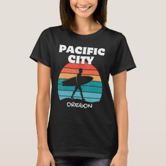 PACIFIC CITY OREGON SURVEN ZONSONDERGANG SURFEN T-SHIRT
