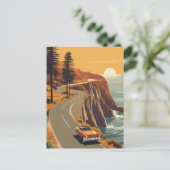 Pacific Coast California Retro Coastal Briefkaart (Staand voorkant)