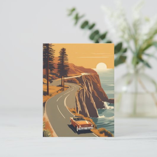 Pacific Coast California Retro Coastal Briefkaart (Staand voorkant)