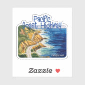 Pacific Coast Highway 1, California Sticker (Vel)
