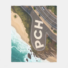 Pacific Coast Highway Aerial Travel Art Fleece Deken